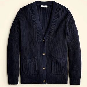 J Crew Navy Cardigan Sweater 2X womens with pockets